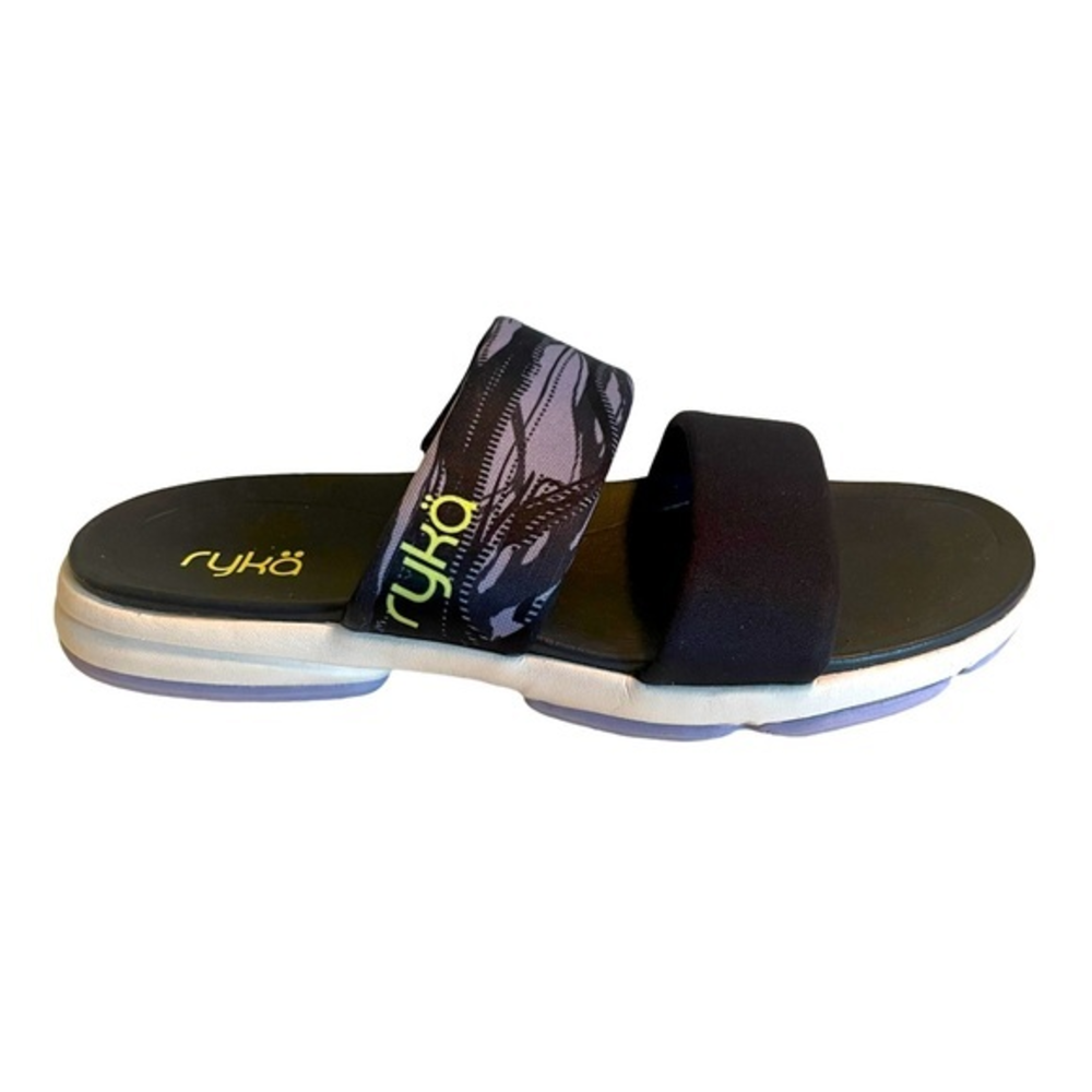 Ryka Women's Dual-Density Double Band‎ Slide Sandals Diva, Size 6.5 W